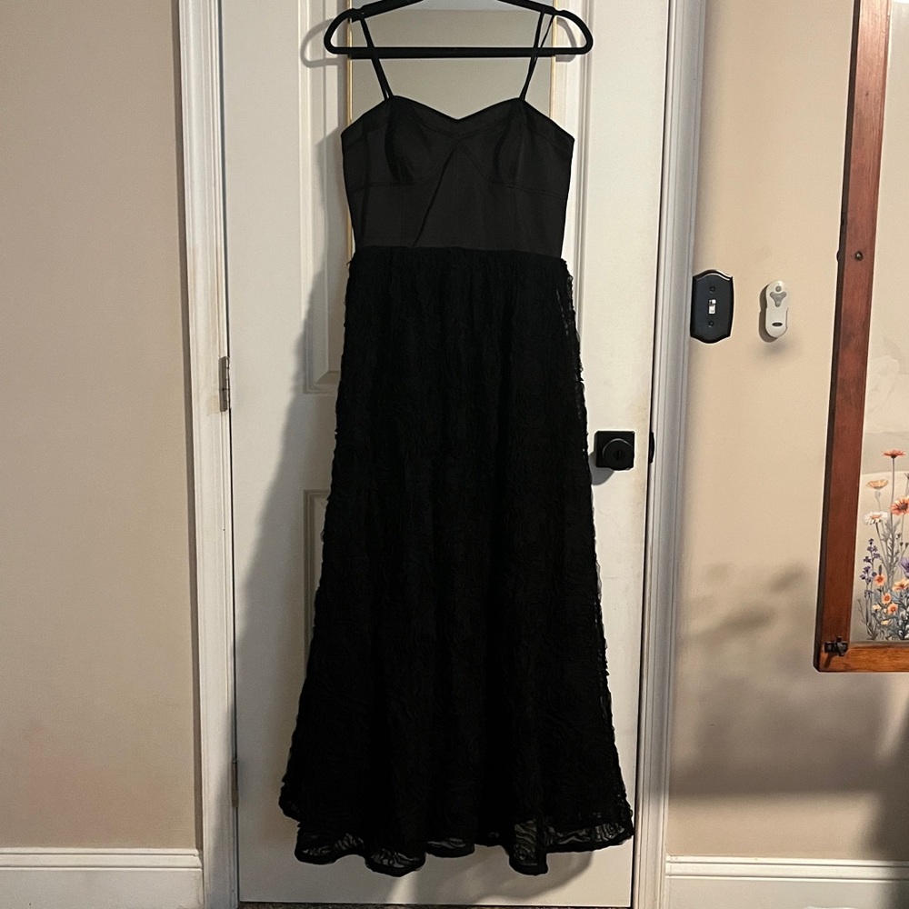 Vintage Adrianna Papell y2k formal maxi Dress 10 Corset ruffle Whimsigoth goth